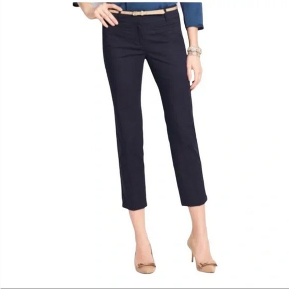 NWT ANN TAYLOR Black Cambridge Crop Pants Size 2P - Picture 2 of 10